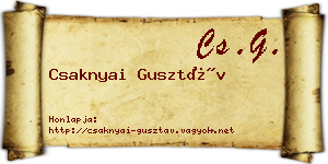 Csaknyai Gusztáv névjegykártya