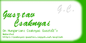 gusztav csaknyai business card